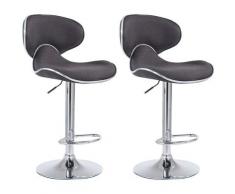 Set 2 Sgabelli Cucina Las Vegas V2 in Tessuto Grigio scuro Cromato