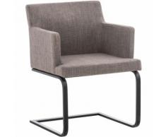 Sedia Pranzo Moderna Aberford In Tessuto Grigio Nero