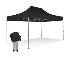 Gazebo rapido 3x4,5 in alluminio rinforzato senza laterali PVC 350g metro. Gazebo pieghevole - NERO