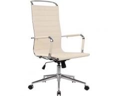 Sedia Ufficio Barnes Crema Vera pelle