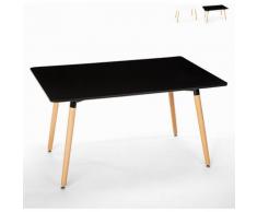 Tavolo da pranzo rettangolare 120x80 design wooden in legno Corn | Colore: Nero