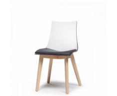 Sedia natural zebra antishock realizzata con struttura in faggio naturale e scocca in policarbonato