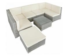 Salottino in rattan Venezia - arredo giardino, mobili da giardino, divani da esterno - grigio chiaro