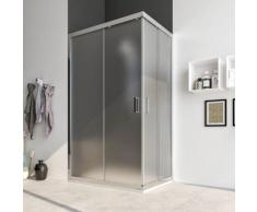 Box doccia 80X90 cabina angolare scorrevole vetro cristallo OPACO SATINATO anticalcare 6mm Acacia