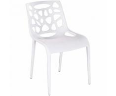 Sedia cucina soggiorno STARK design in polipropilene SET 2 BIANCO Bianco