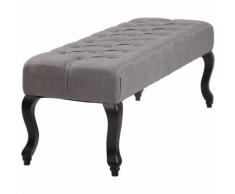 Panchina Ottomana Capitonné Brest In Tessuto Grigio 120 cm