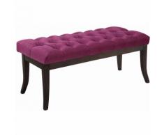 Panca design RAMSES in legno scuro antico e tessuto Viola 100 cm