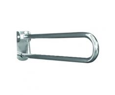 Barra maniglione ribaltabile cm 83 con porta rotolo inox lucido