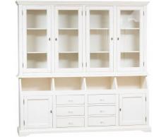 Libreria Credenza Vetrina in Legno massello con Ripiani per Soggiorno Ufficio