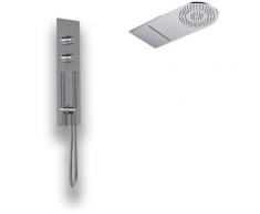 Wall kit a parete da incasso a muro acciaio inox + soffione doccia a parete acciaio inox punta