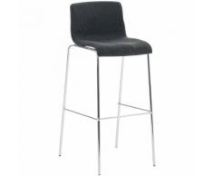 Sgabello Bar HOOVER in Tessuto Grigio scuro Cromato