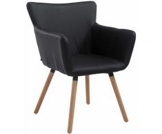 Sedia visitatore Antwerpen similpelle Nero Natura