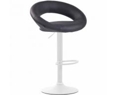 Sgabello Cucina Olinda In Similpelle Grigio Metallo bianco opaco