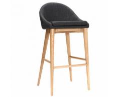 Sedia alta design legno poliestere grigio antracite SHANA 75 cm