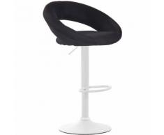 Sgabello Cucina Olinda In Tessuto Nero Metallo bianco opaco