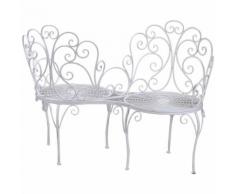 Poltrona Doppia Da Giardino In Ferro 125x55h93,5cm Adami Viareggio Bianca