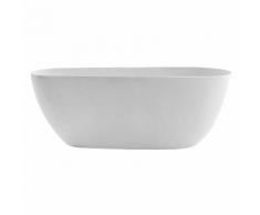 Vasca free standing 70x170 cm in marmoresina bianco opaco con troppo pieno