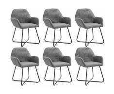 YOUTHUP Sedie da Pranzo 6 pz Grigio Scuro in Tessuto - Grigio