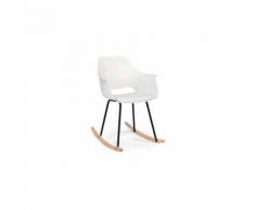 Sedia per sala da pranzo, cucina poltrona moderna a dondolo stile nordico plastica e legno stile