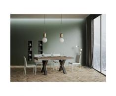 Itamoby S.r.l. - Tavolo Traffic Allungabile piano Noce 90x180 allungato 284 telaio Antracite