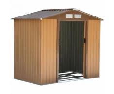 Outsunny Cabina Casetta da Giardino Porta Utensili in Lamiera di Acciaio, 213x127x185cm