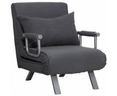 Poltrona Letto Trasformabile Con Rivestimento In Microfibra Grigio Scuro Benzoni