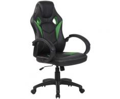 Sedia da ufficio sportiva Magnus in similpelle Nero/verde