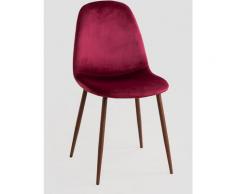 Sedia in Velluto Glamm Rojo Burdeos Legno scuro - Sklum