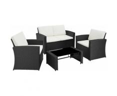 Salottino in rattan Lucca - arredo giardino, mobili da giardino, divani da esterno - nero