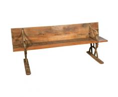 Biscottini - Panchina Tavolo in Legno e Ghisa L175xPR73xH72 cm, Arredo da esterno.