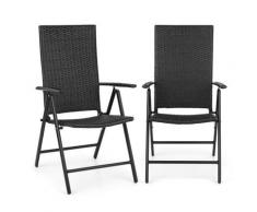 Blumfeldt Estoril Sedia da Giardino Polirattan Alluminio 8 Livelli pieghevole ne