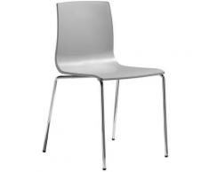 Gbshop - SEDIA ALICE confezione da 4 pezzi Grigio chiaro ignifugo/ gambe Acciaio Cromato