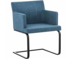 Sedia Pranzo Moderna Aberford In Tessuto Blu Nero