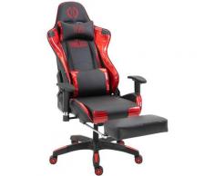 Sedia gaming ufficio Turbo Nero/Brillante Rosso Similpelle (effetto metallizzato)