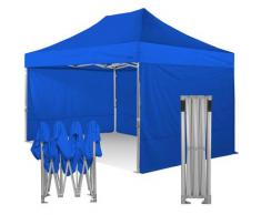 Gazebo 4x6 ultraresistente pieghevole in alluminio con laterali - BLU