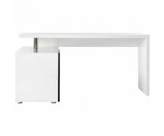 Scrivania design bianca e nera laccata cassetti lato sinistro MAXI