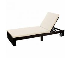 Lettino Prendisole Da Giardino In Polyrattan 191x71x75cm Adami Adila Noce