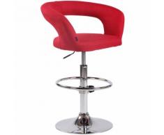 Sgabello bar Jaen In Similpelle O Stoffa Rosso Tessuto