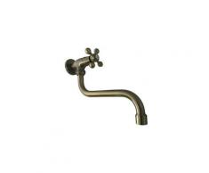 Rubinetto a parete vintage acqua fredda canna girevole bronzato
