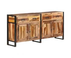 vidaXL Credenza 172x35x80 cm in Legno Massello e Finitura in Sheesham - Marrone