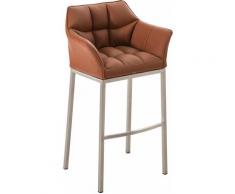 CLP - Sgabello Damaso Similpelle Marrone chiaro Acciaio inox