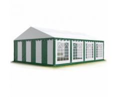 5x8m Tendone per Feste, Gazebo PVC 500 g/m², bianco-verde