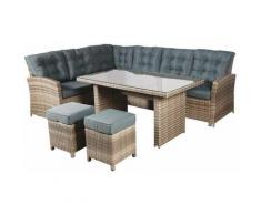 Set Rattan Imperal Salottino Salotto Arredo Giardino Pouff+Divani+Tavolo