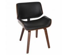 Sedia design Nero e legno scuro noce RUBBENS