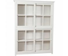 Libreria Credenza Vetrina in Legno massello con Ripiani per Soggiorno Ufficio