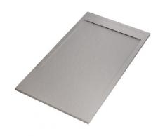 Piatto doccia mineral marmo griglia laterale grigio chiaro | prestige, seleziona misura 170x80