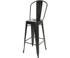 2 x Sedia da Sala da Pranzo in Metallo Ferro con Schienale Stile Vintage, Nero