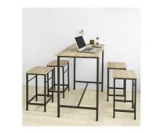 SoBuy Set 5 pezzi Tavolo con 4 sgabelli, Set di mobili da balcone,OGT11-N