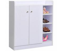 Scarpiera In Legno Scaffalatura Scaffale Per Scarpe Armadio Bianco Opaco 83x30x90 Cm Benzoni