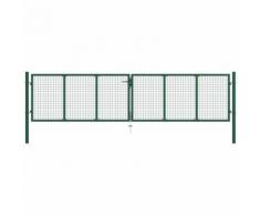 Cancello da Giardino a Rete in Acciaio 400x75 cm Verde VD35209 - Hommoo